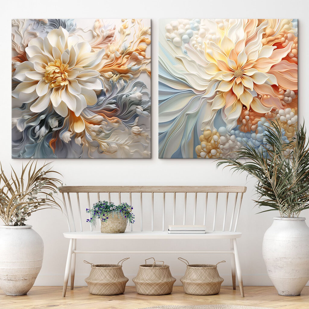 Blüten in Bewegung in einem Interieur