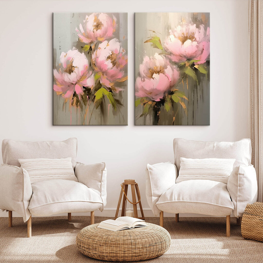 Rosa Blütenpracht in einem Interieur