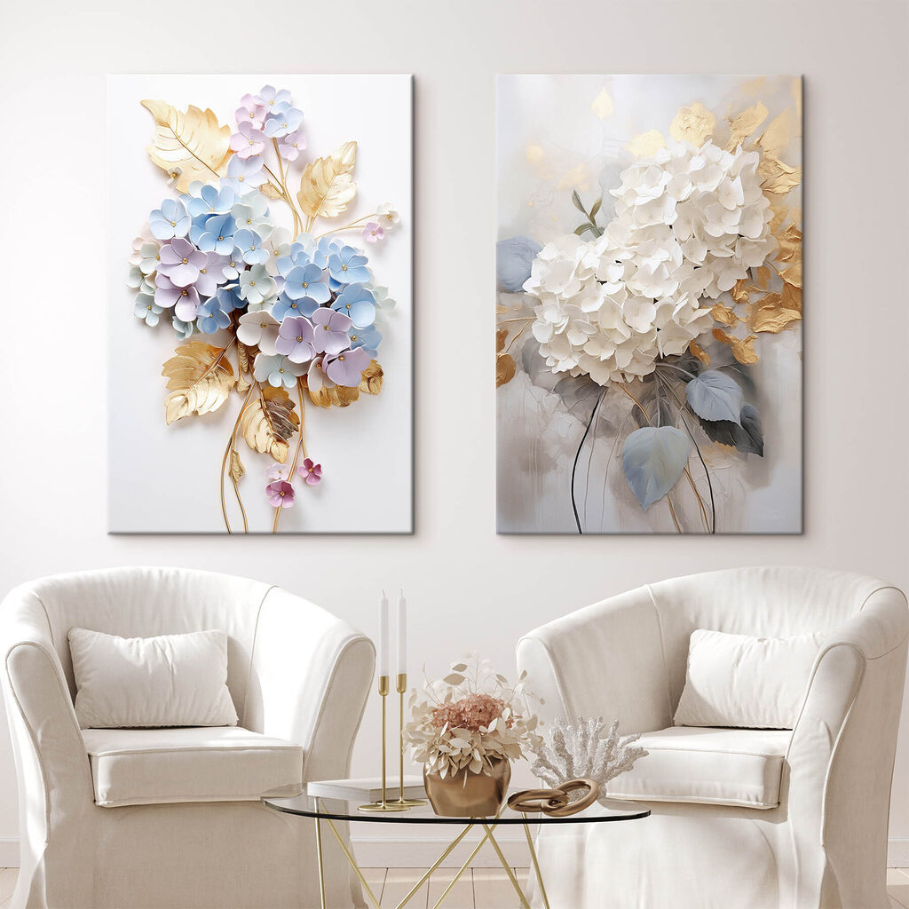 Feine Blütensträuße in einem Interieur