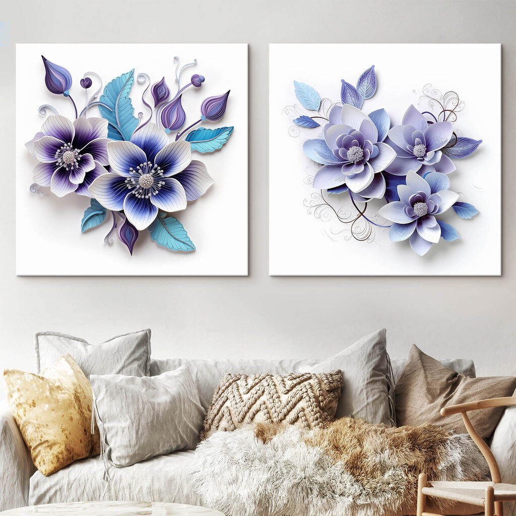 Blüten in Lila in einem Interieur