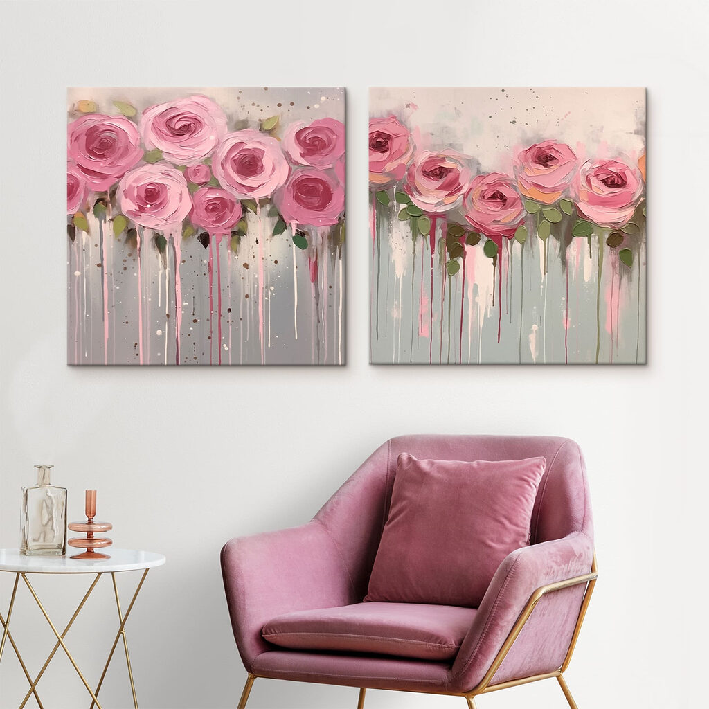 Rosen in einer Reihe in einem Interieur