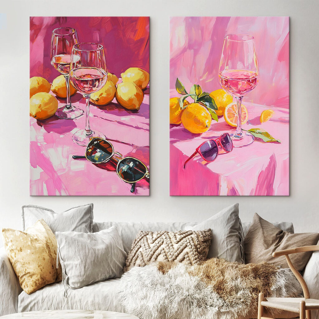 Wein mit Zitrone in einem Interieur