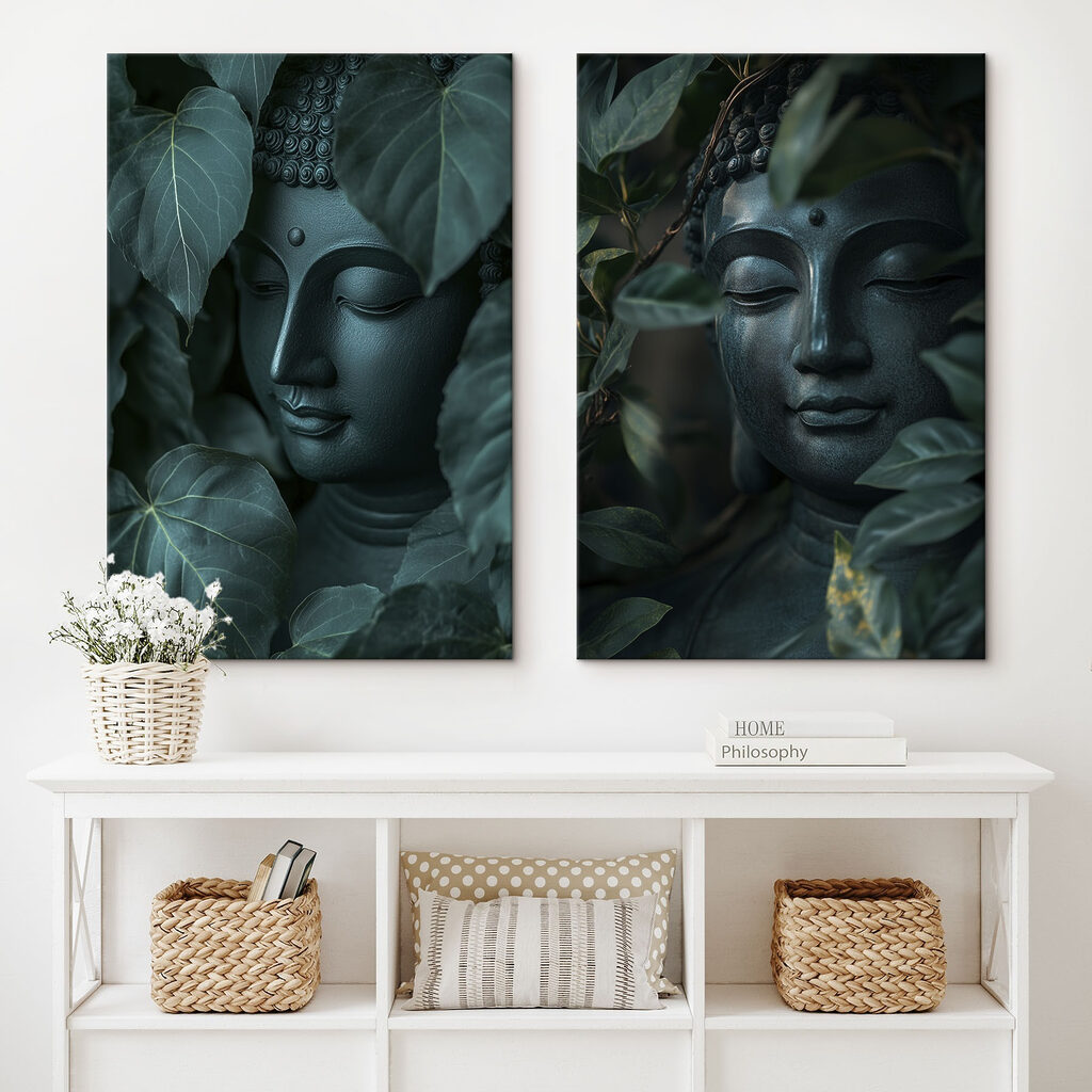Stille zwischen Blättern in einem Interieur