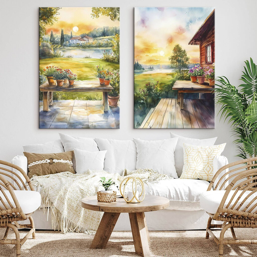 Morgen auf dem Land in einem Interieur