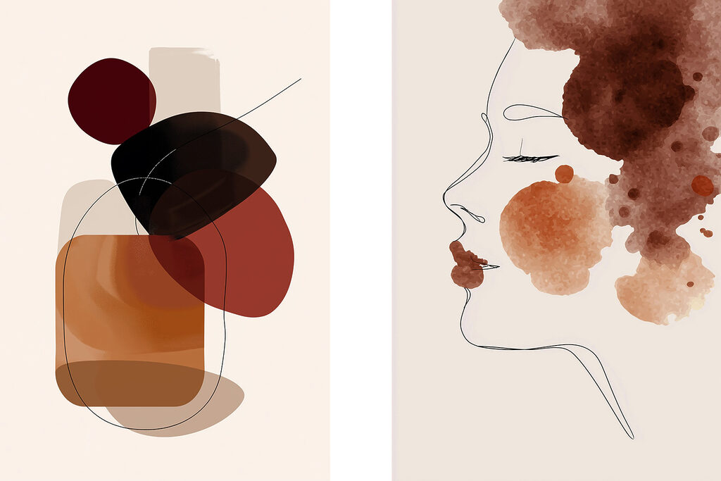 Profil und abstrakte Formen — ganzes Design