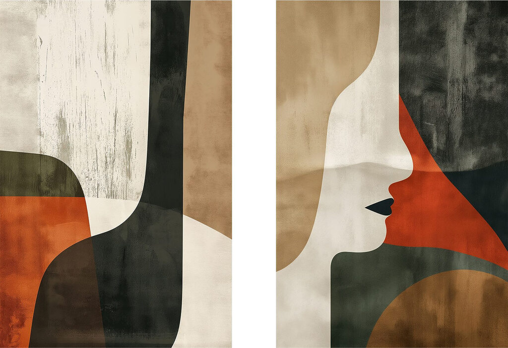 Abstrakte Gesichter — ganzes Design