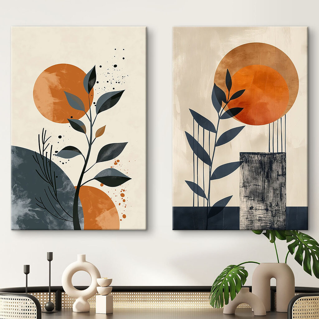 Zweige unter der Sonne in einem Interieur