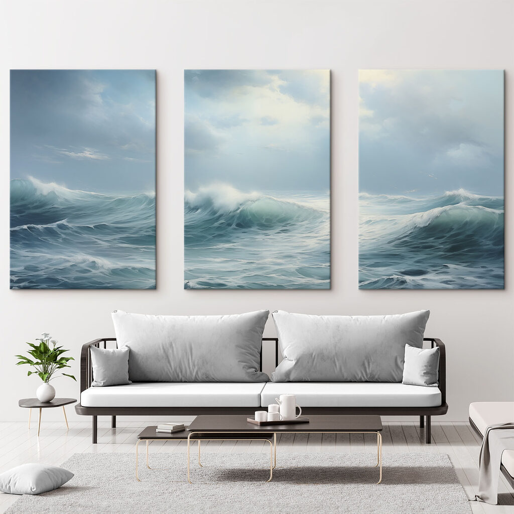 Licht über dem Ozean in einem Interieur