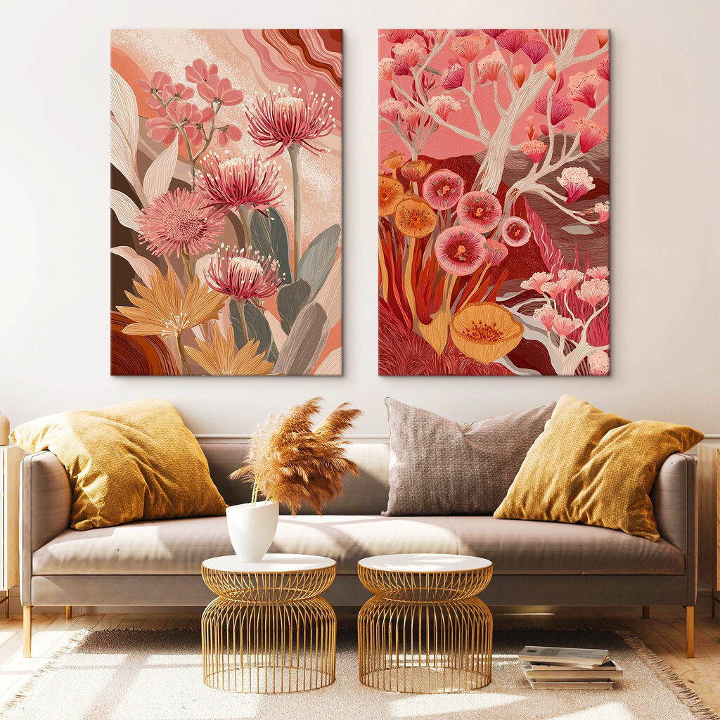 Zierliches Blumenmuster in einem Interieur