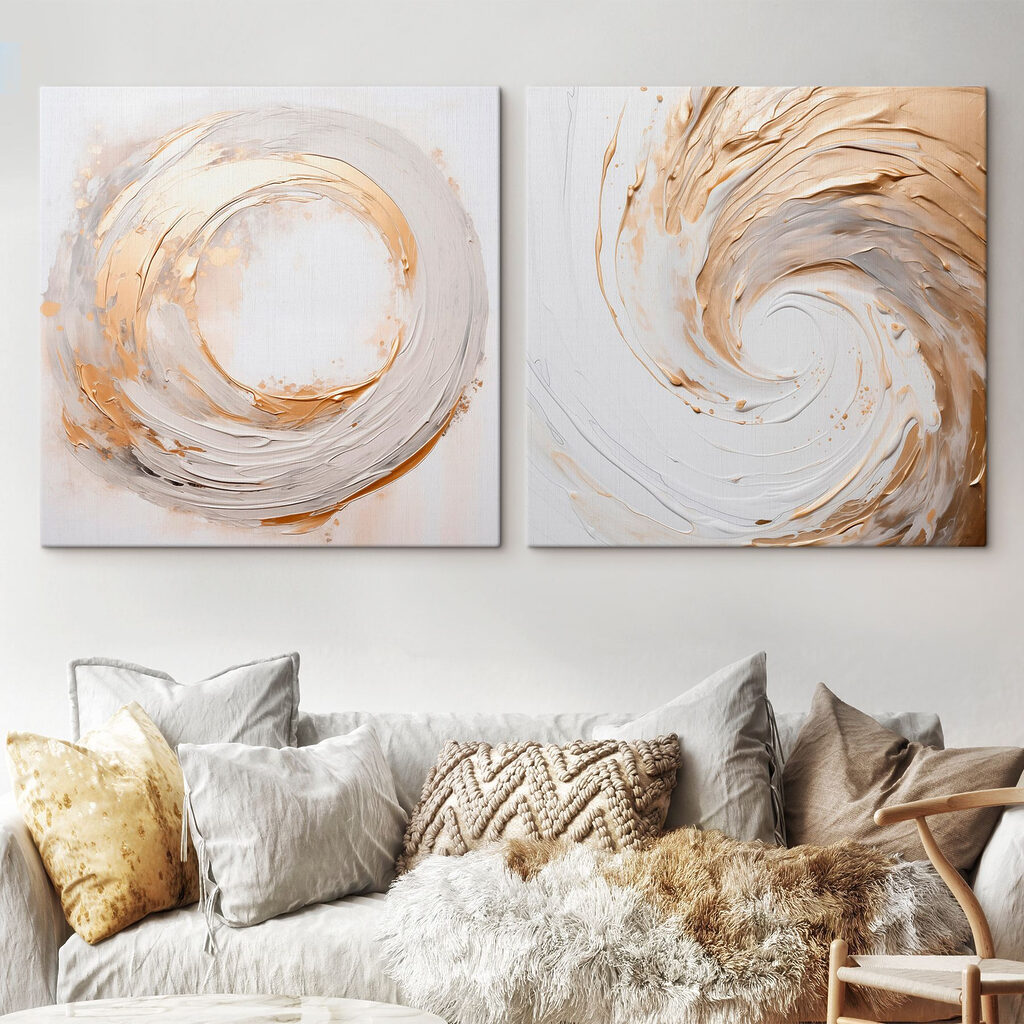 Goldene Wirbel in einem Interieur