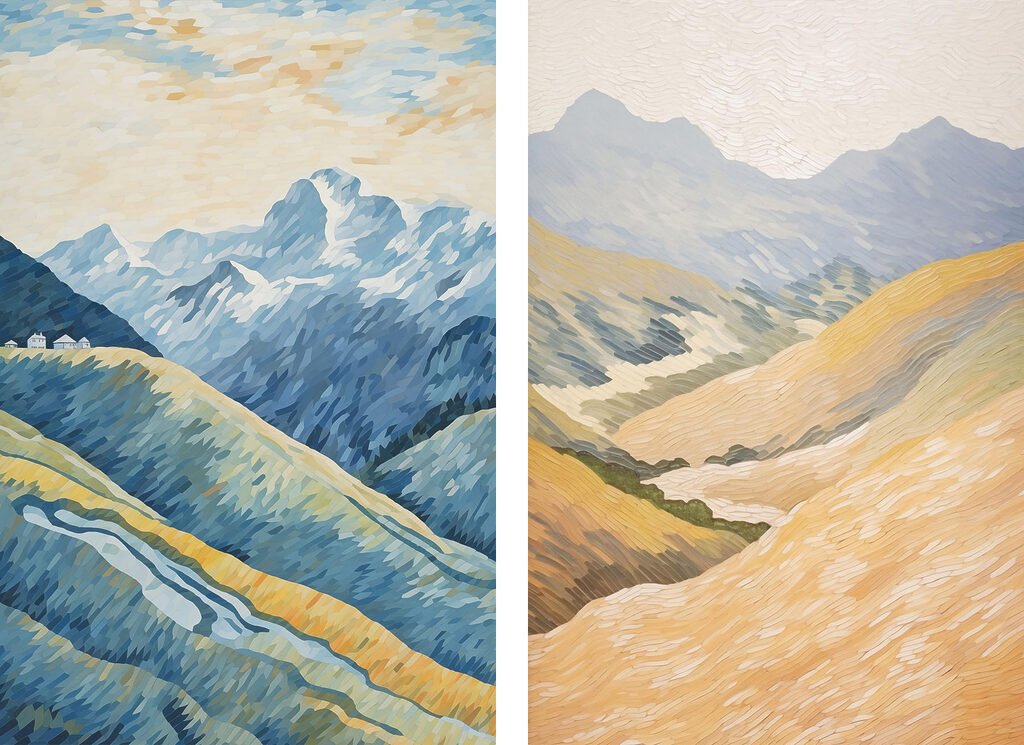 Fluss im Gebirge — ganzes Design