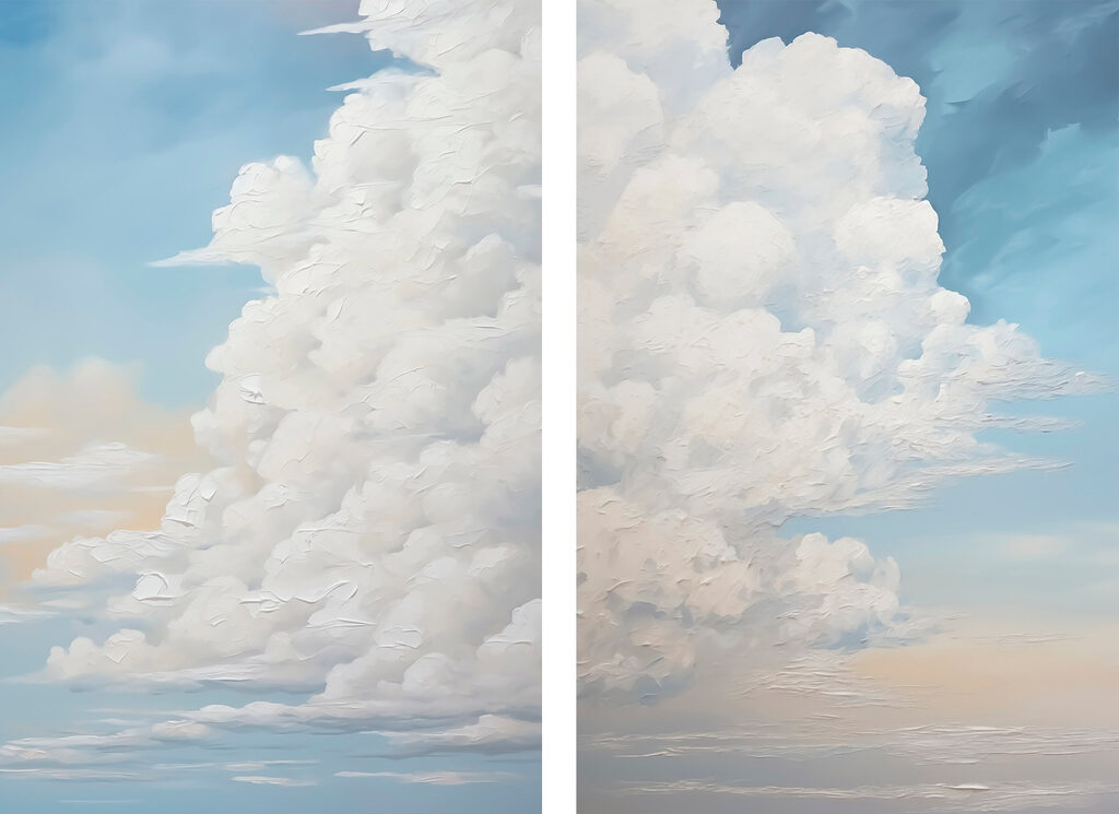 Bauschige Wolken — ganzes Design
