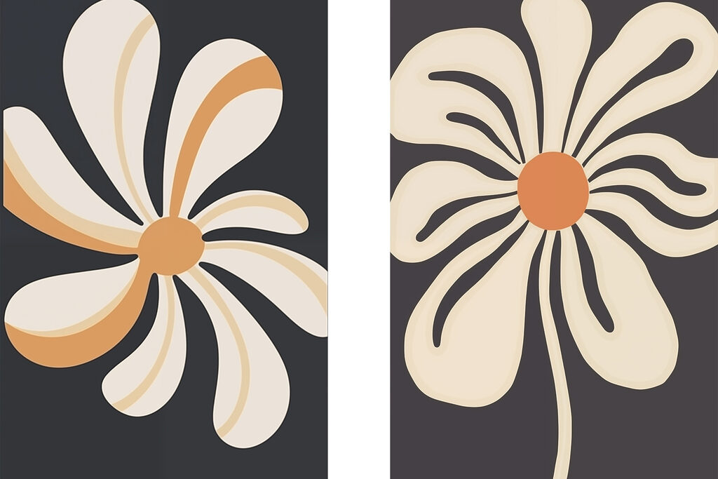 Stilisierte Blüten — ganzes Design