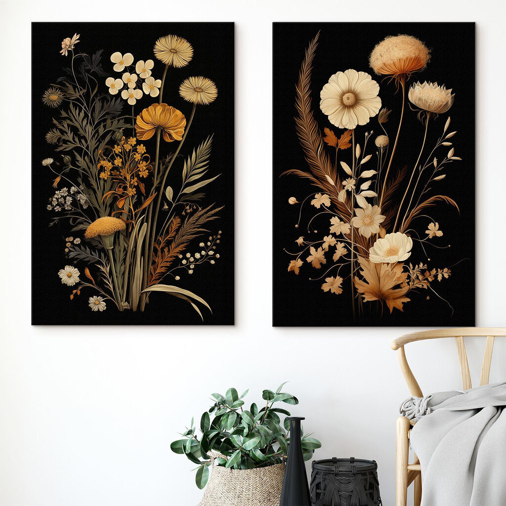 Wiesenblumen bei Nacht in einem Interieur
