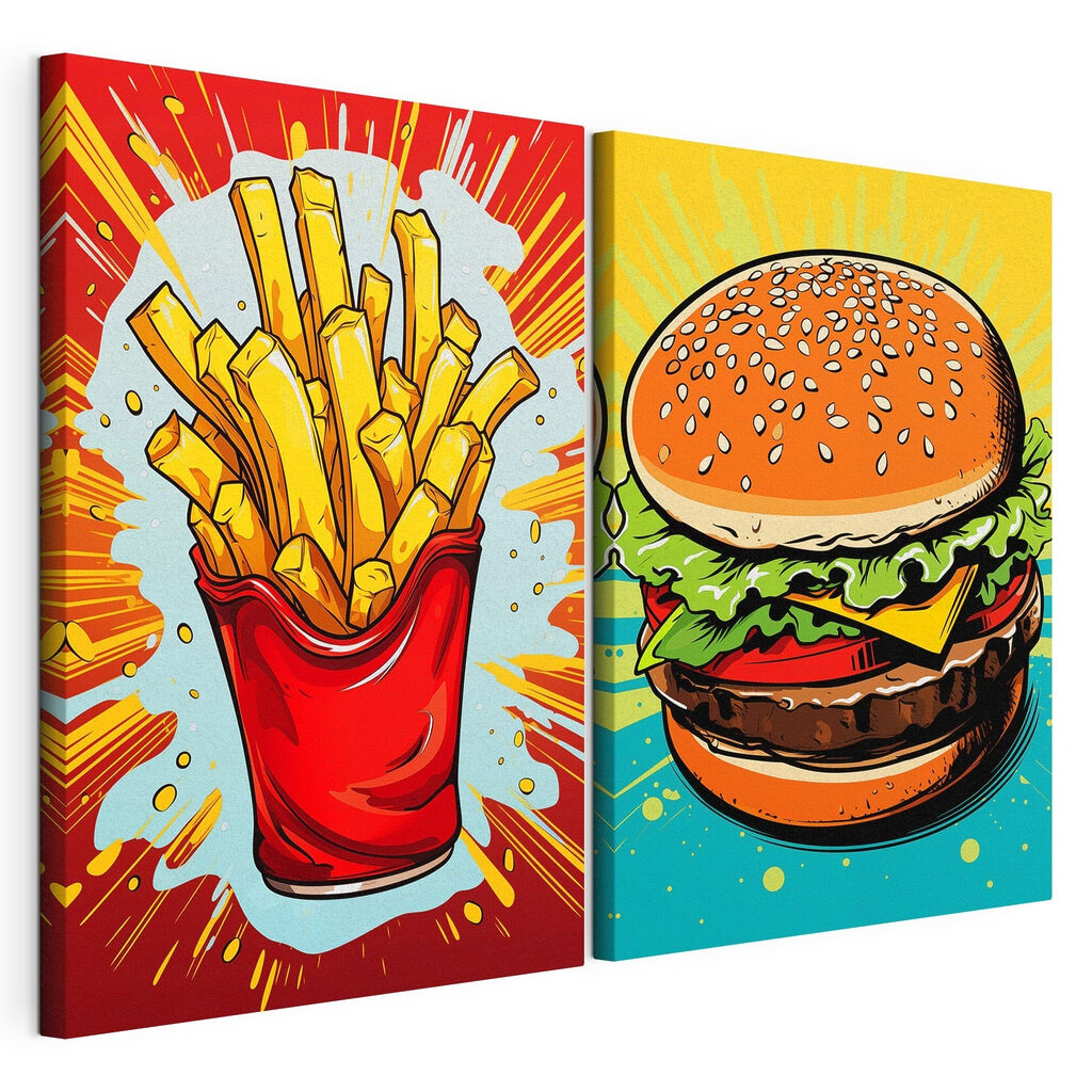 Burger und Pommes — Produktansicht
