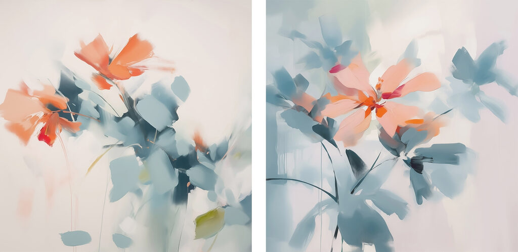 Verwischte Blüten — ganzes Design