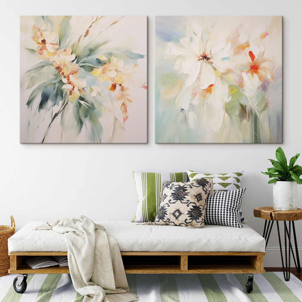 Luftige Blütenblätter in einem Interieur