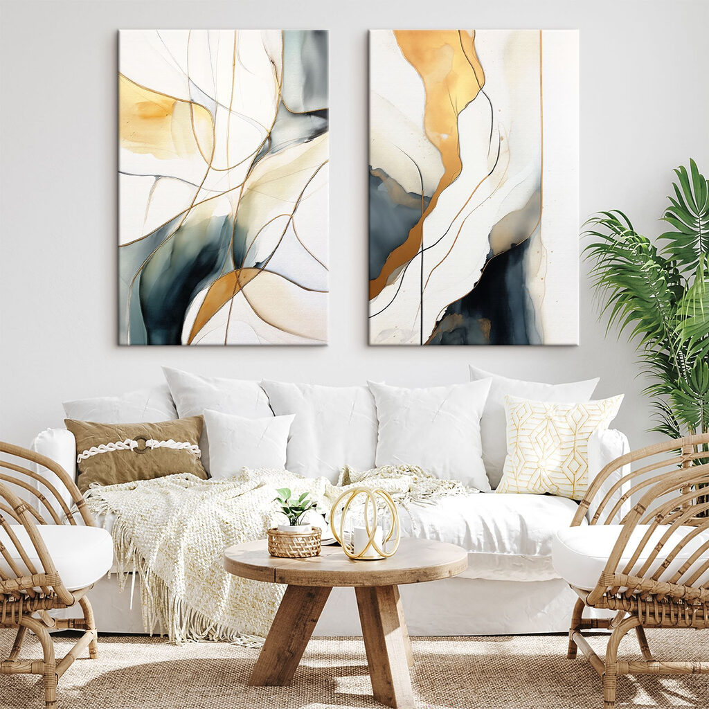 Linien aus Gold in einem Interieur