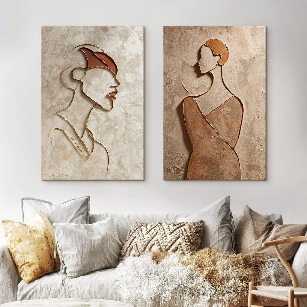 Porträt in Linien in einem Interieur