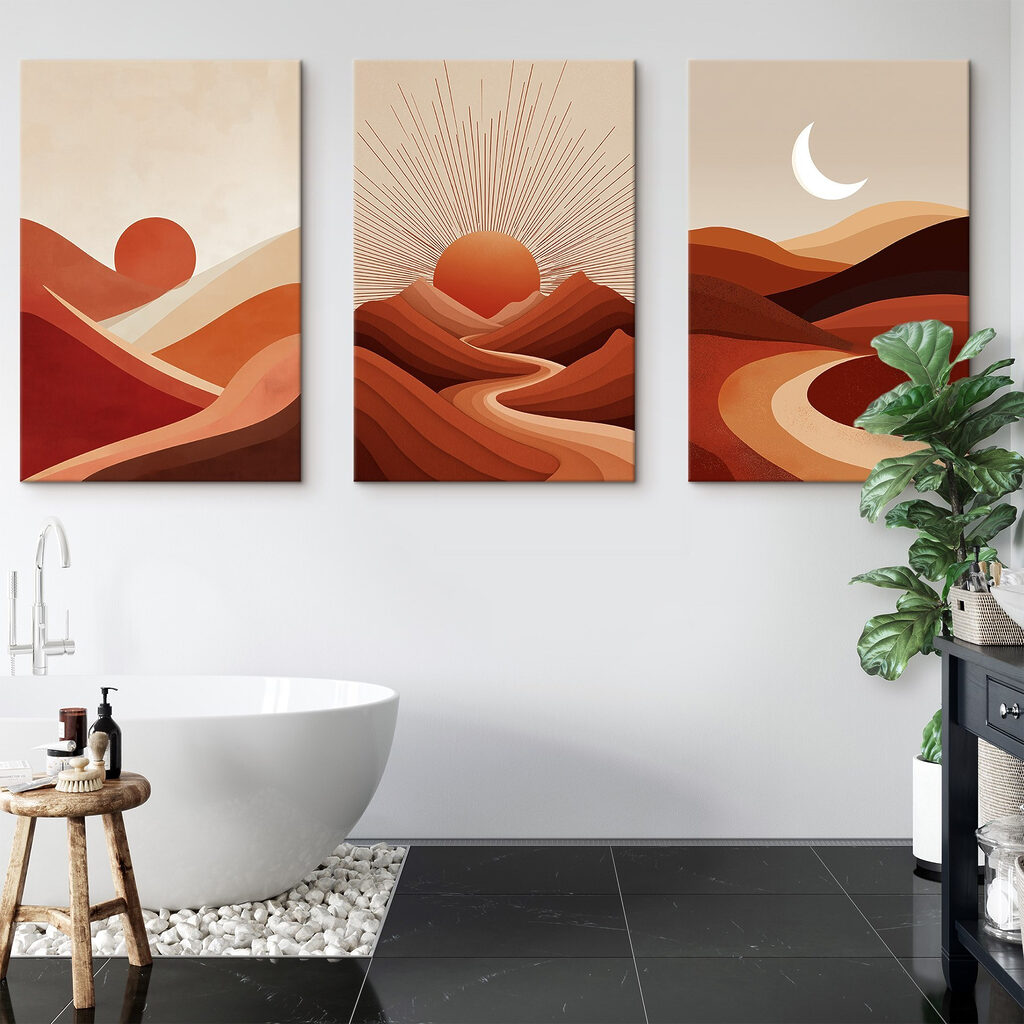 Dünen im Sonnenlicht in einem Interieur