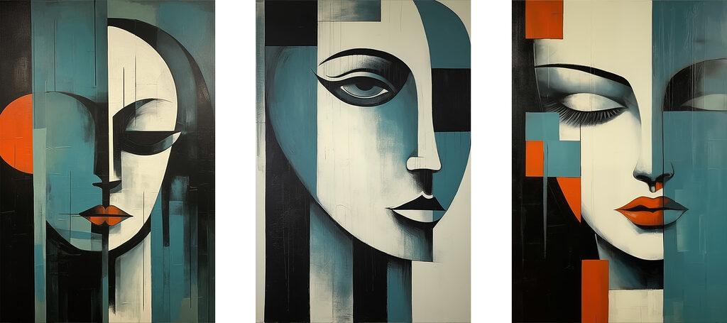 Geteilte Gesichter — ganzes Design