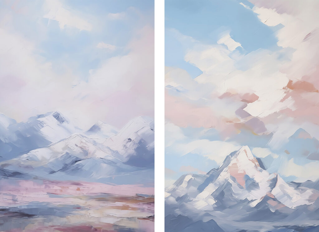 Gipfel unter Wolken — ganzes Design
