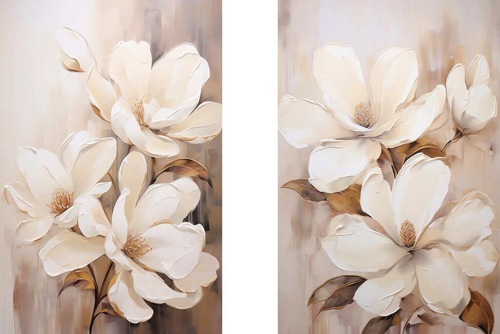 Sanfte weiße Blüten — ganzes Design