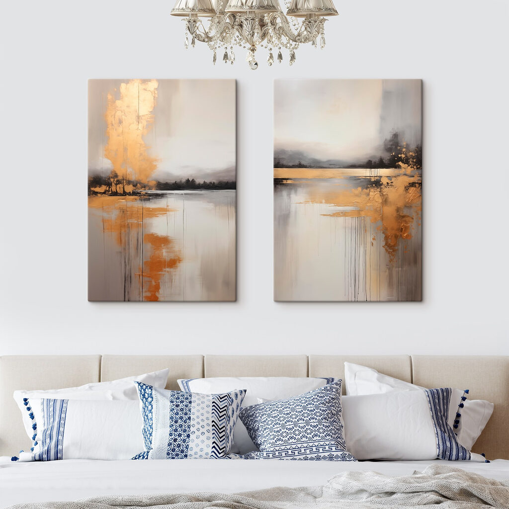 Ufer im goldenen Licht in einem Interieur