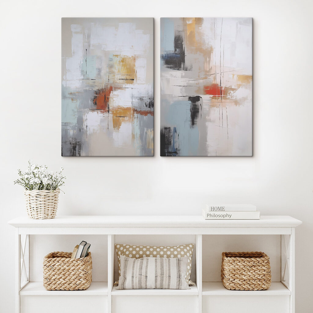 Spiegelungen in Farbe in einem Interieur