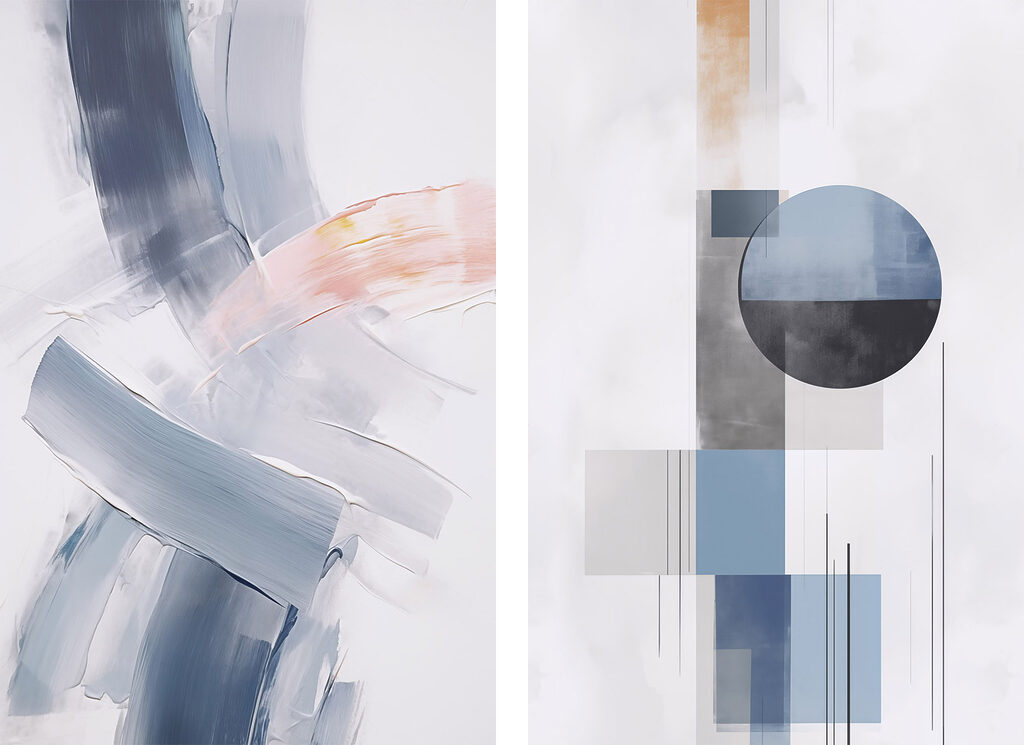 Pinselstriche und Geometrie — ganzes Design
