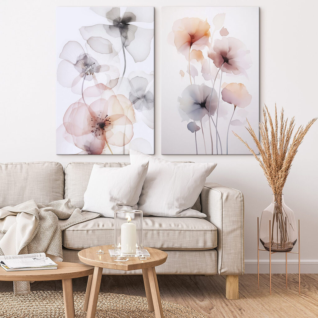 Durchscheinende Blüten in einem Interieur