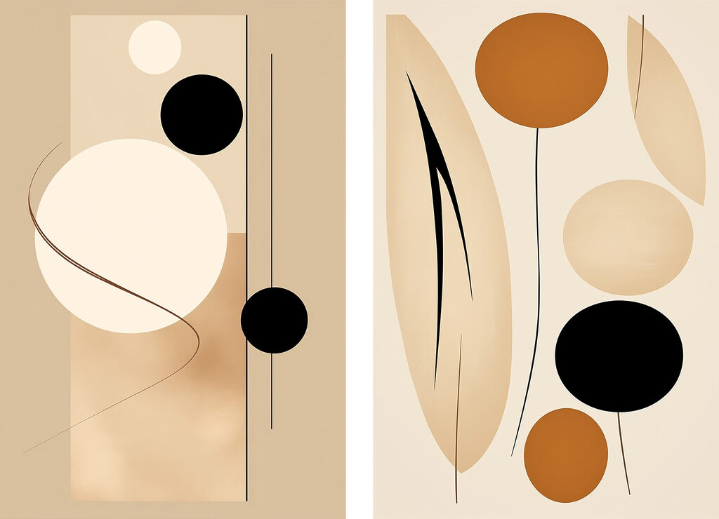 Kreise und schlanke Formen — ganzes Design