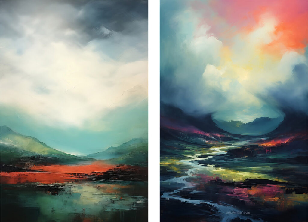 Täler unter Wolken — ganzes Design