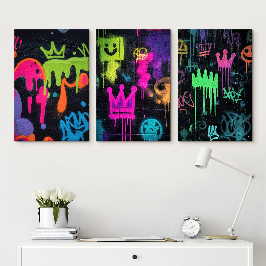 Verspielte Straßenkunst in einem Interieur
