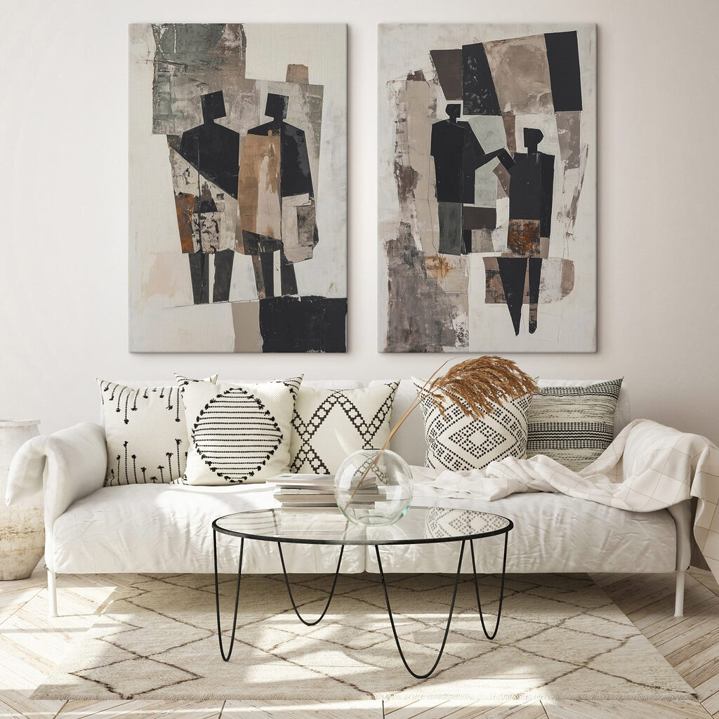Figuren im Collagestil — Interieur 1
