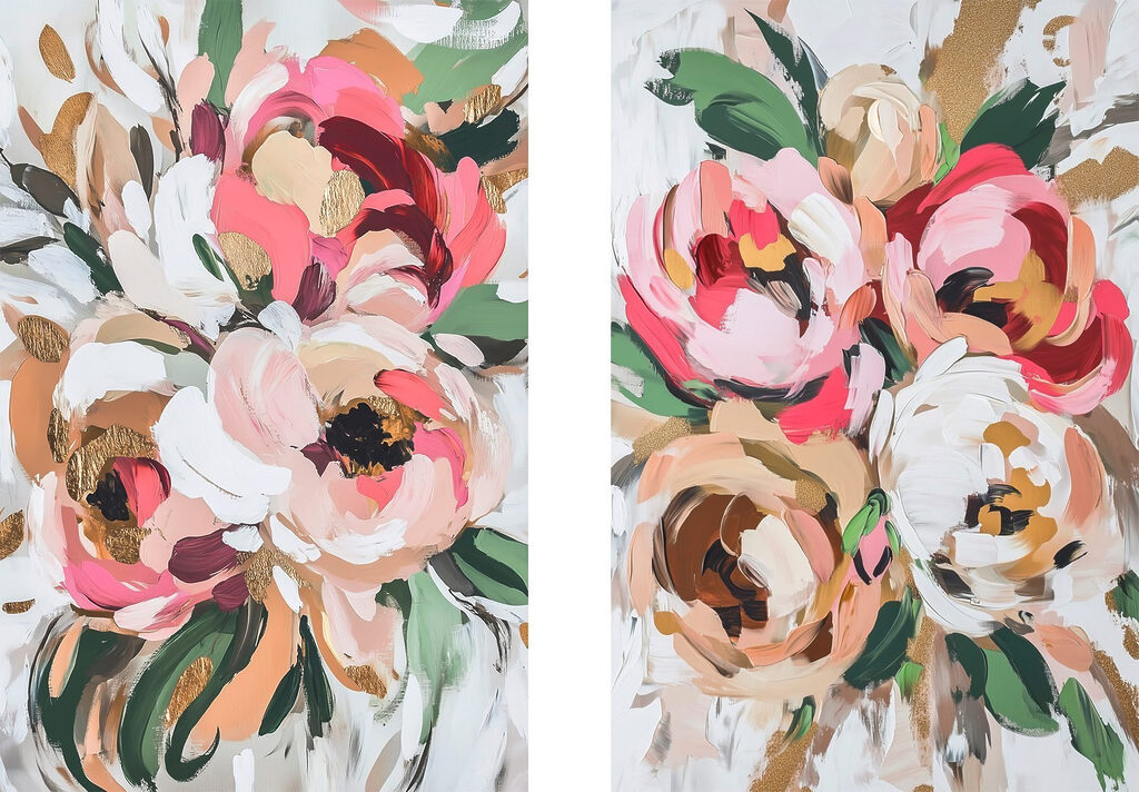 Blüten mit Goldakzenten — ganzes Design
