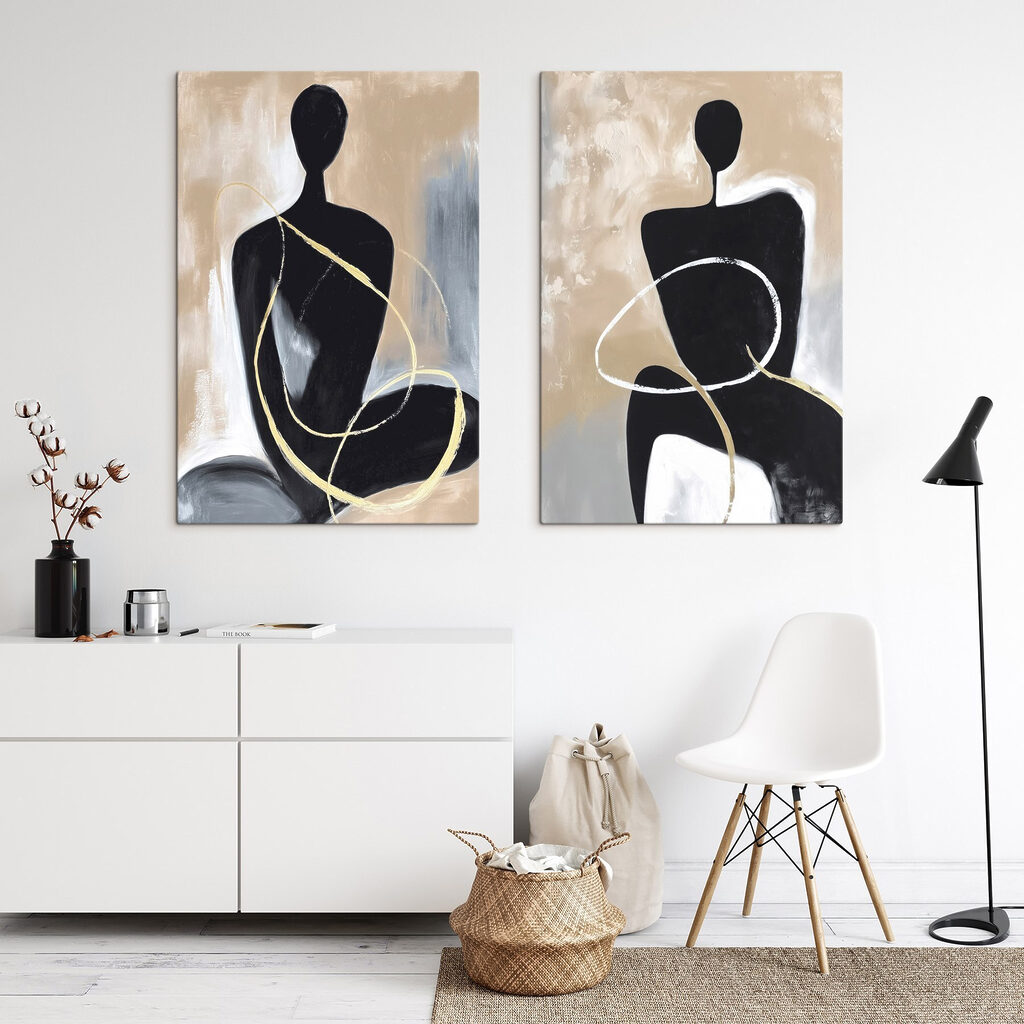 Linien um sie herum in einem Interieur
