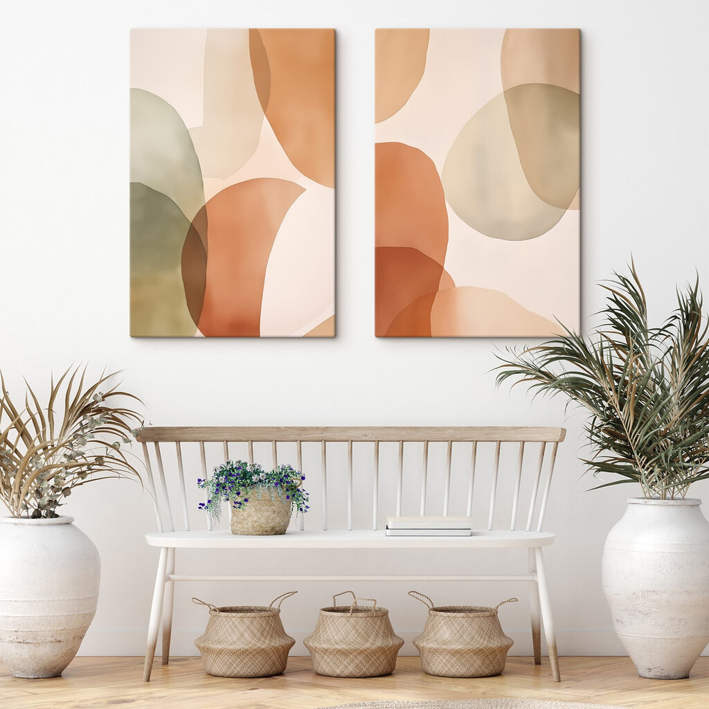 Sanfte erdige Formen in einem Interieur