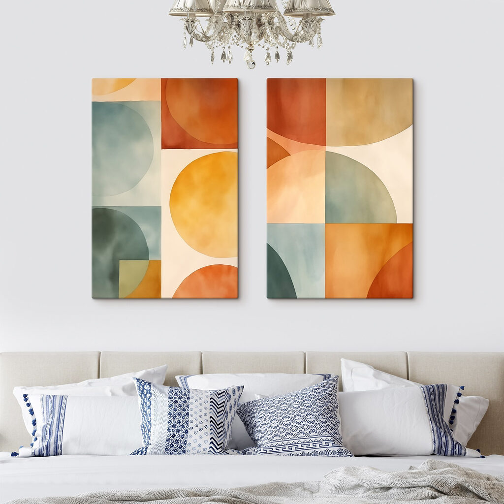 Formen in warmen Tönen in einem Interieur