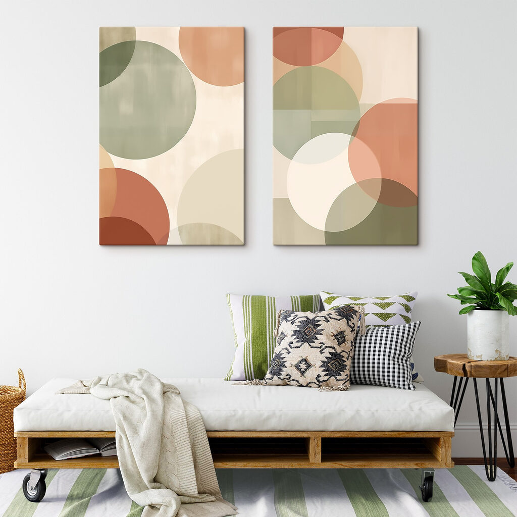 Kreise in sanften Farben in einem Interieur