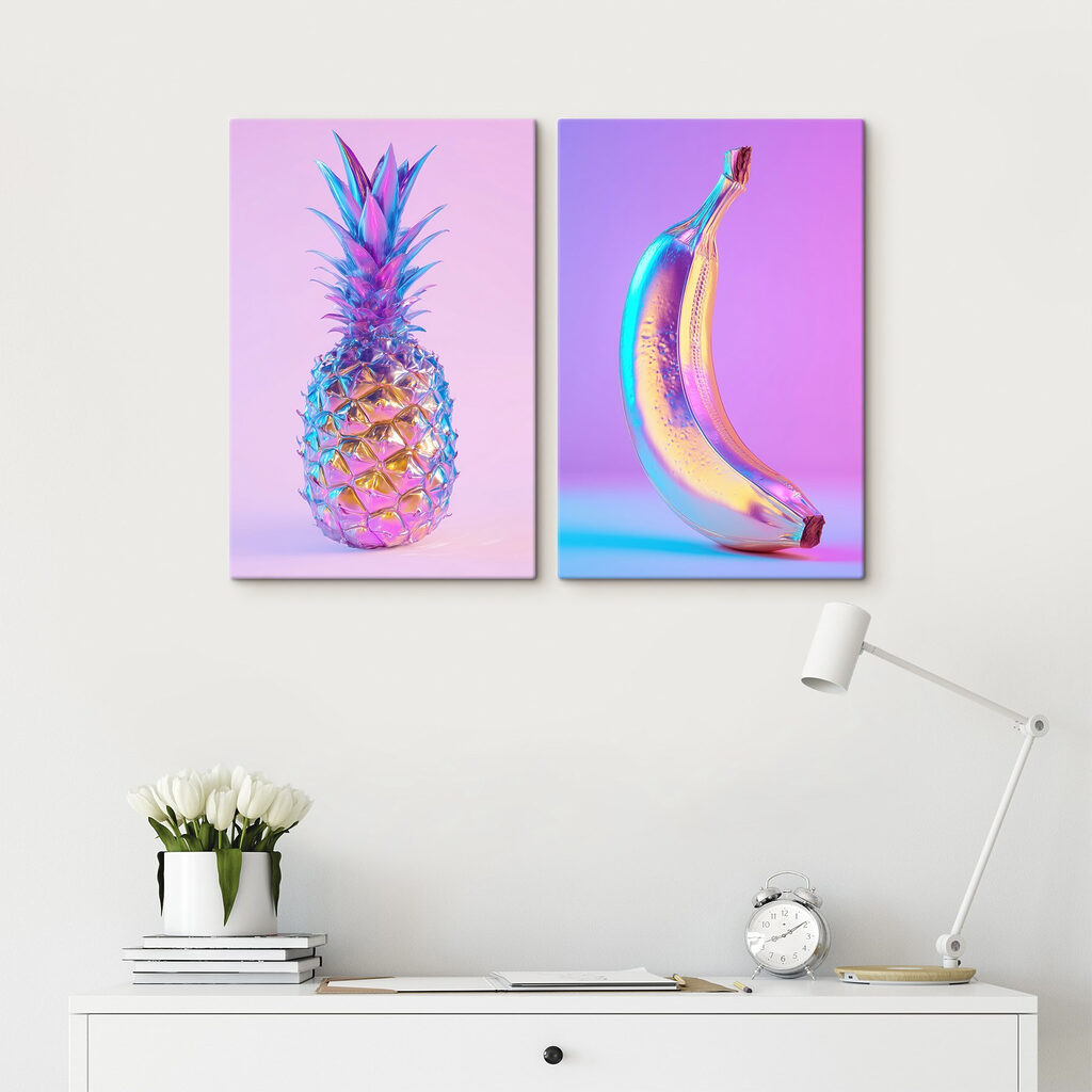 Obst mit Augenzwinkern in einem Interieur