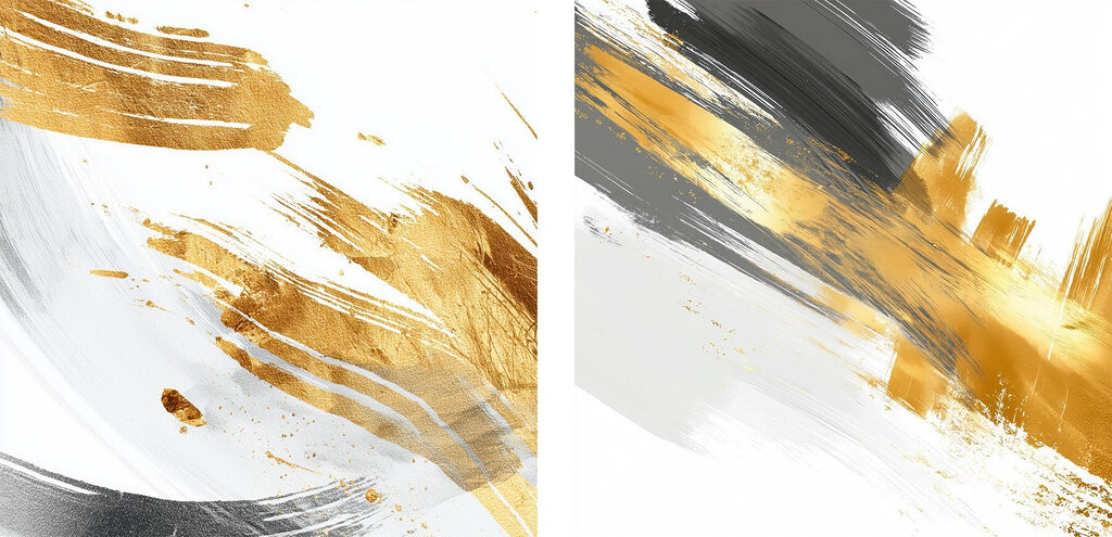 Goldene Pinselstriche — ganzes Design