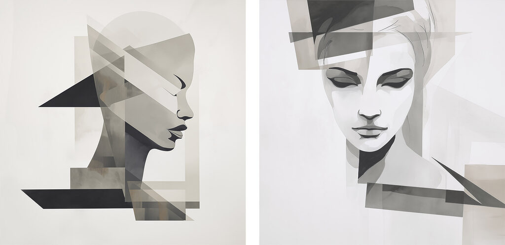 Fragmentierte Gesichter — ganzes Design