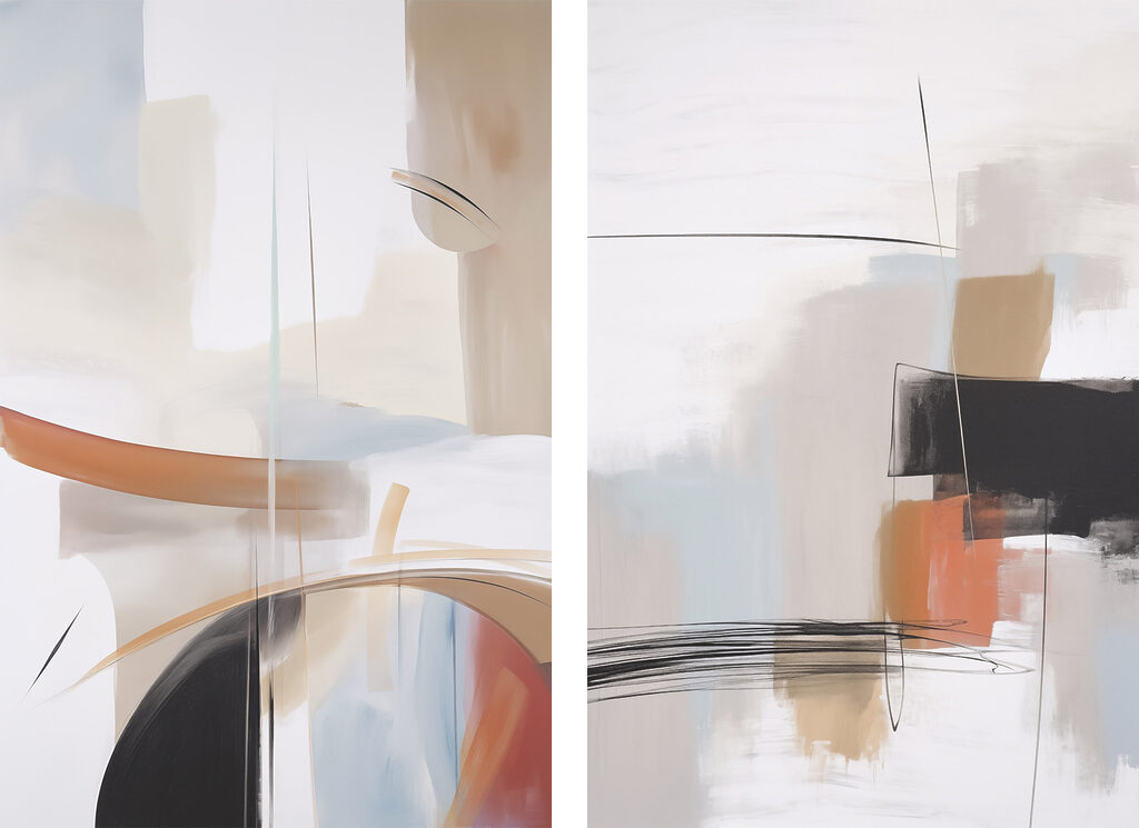 Pastell mit Orangeakzenten — ganzes Design
