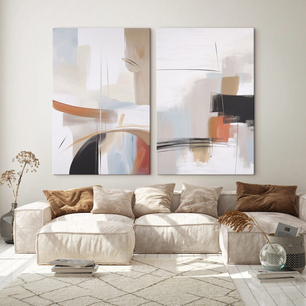 Pastell mit Orangeakzenten — Interieur 2