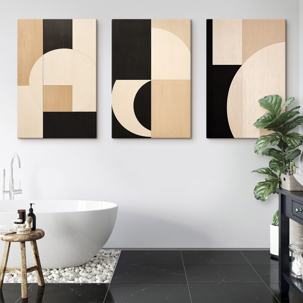 Grafische Halbkreise in einem Interieur