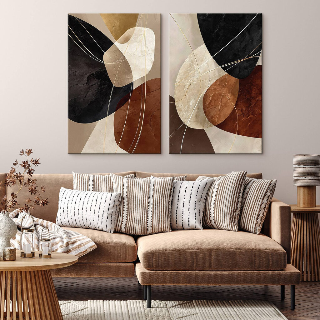 Formen im warmen Kontrast in einem Interieur