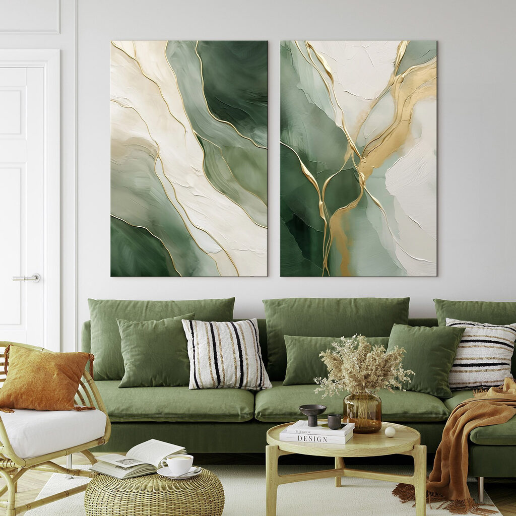 Goldadern in Bewegung in einem Interieur