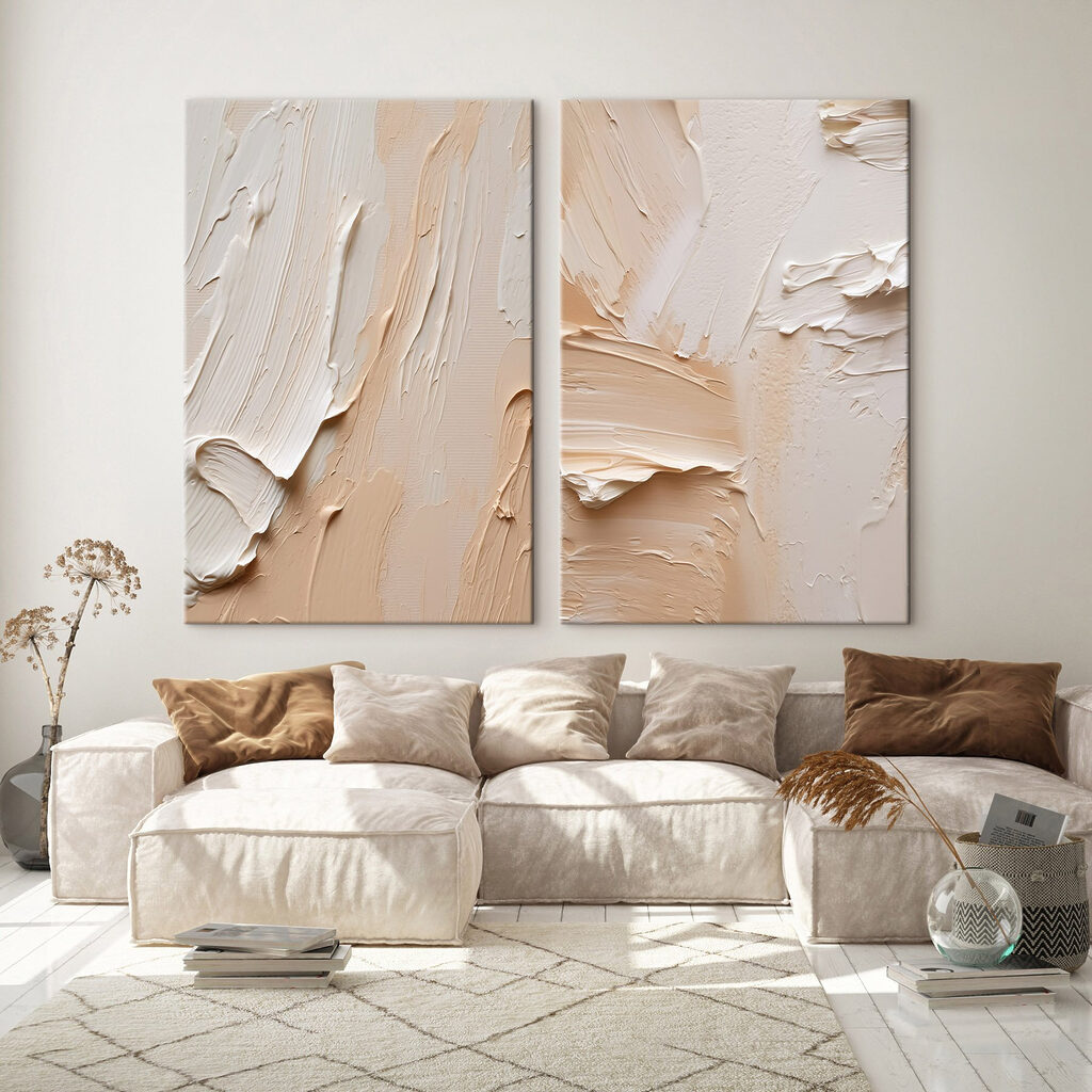 Warme Pinselspuren in einem Interieur