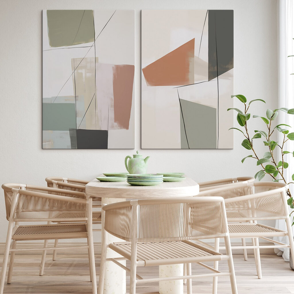 Flächen und feine Linien in einem Interieur